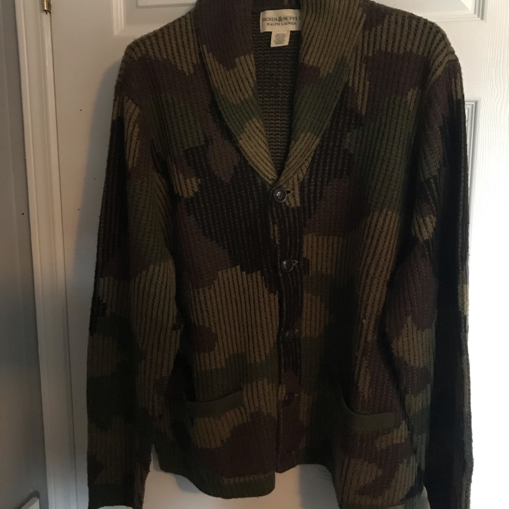 Denim and Supply Ralph Lauren knit camouflage cardigan XXL